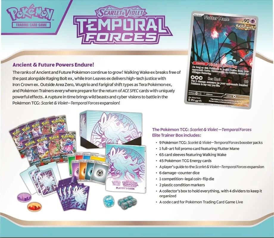 2024 POKÉMON SCARLET & VIOLET TEMPORAL FORCES (WALKING WAKE) ELITE TRAINER BOX