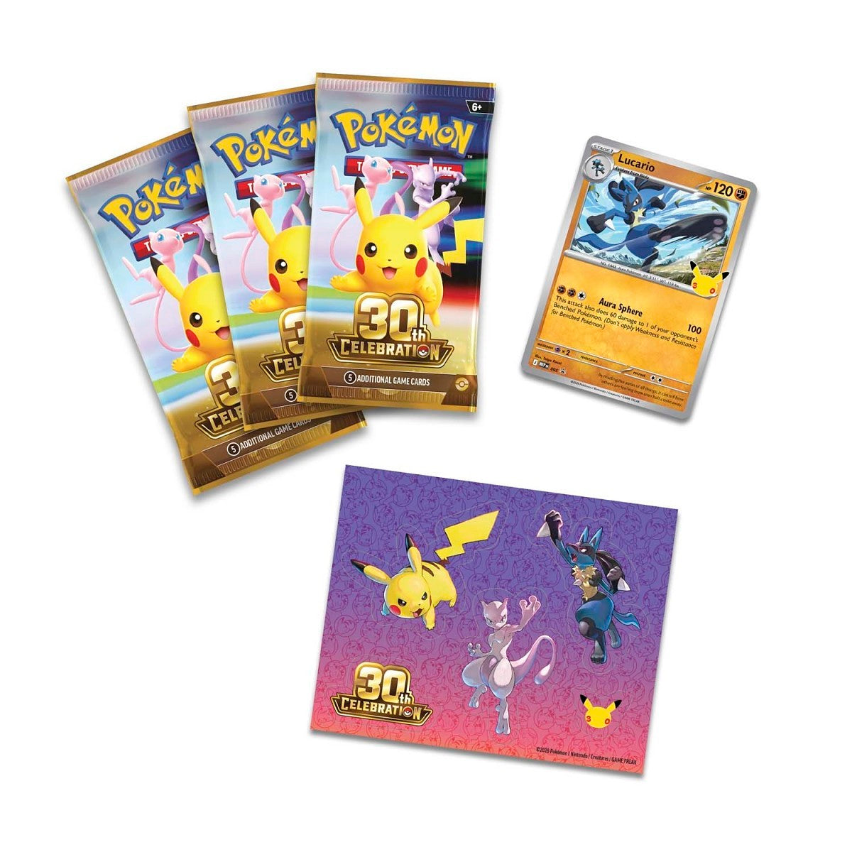 POKÉMON TCG: 30TH CELEBRATION TECH STICKER COLLECTION (LUCARIO) - PRESALE