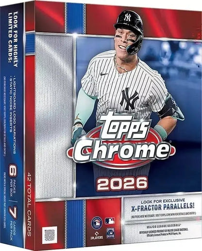 2026 TOPPS CHROME BASEBALL - MEGA BOX (42 Cards) MLB Brand New Sealed