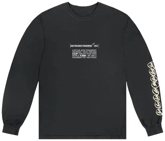 CACTUS JACK BY TRAVIS SCOTT FOR FRAGMENT LOGO LONG-SLEEVE ‘BLACK’
